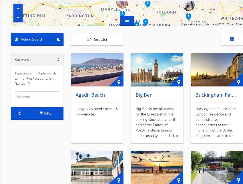 نقشه پیشرفت، لیست و فیلتر—افزونه WordPress