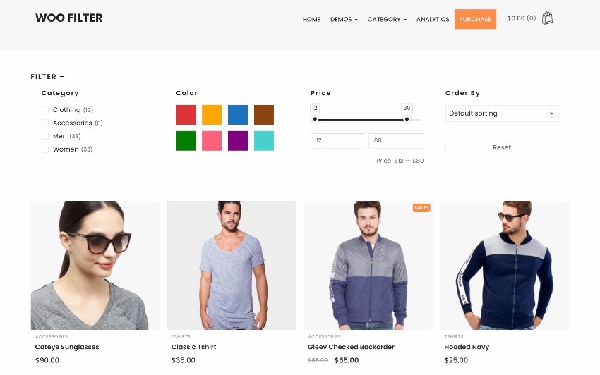 فیلترهای محصول PWF WooCommerce