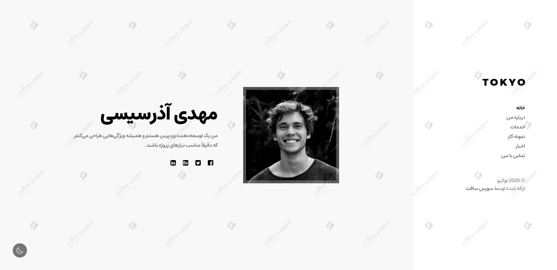 صفحه خانه (Home) در تم لایت