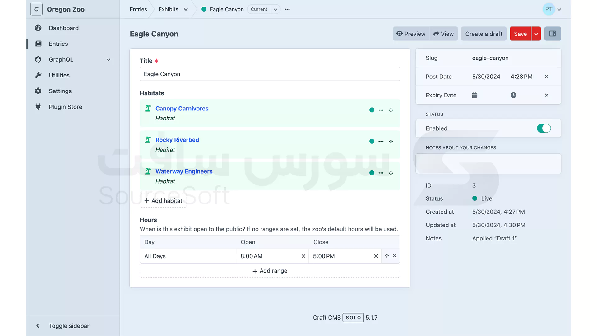 نمونه داشبورد Craft