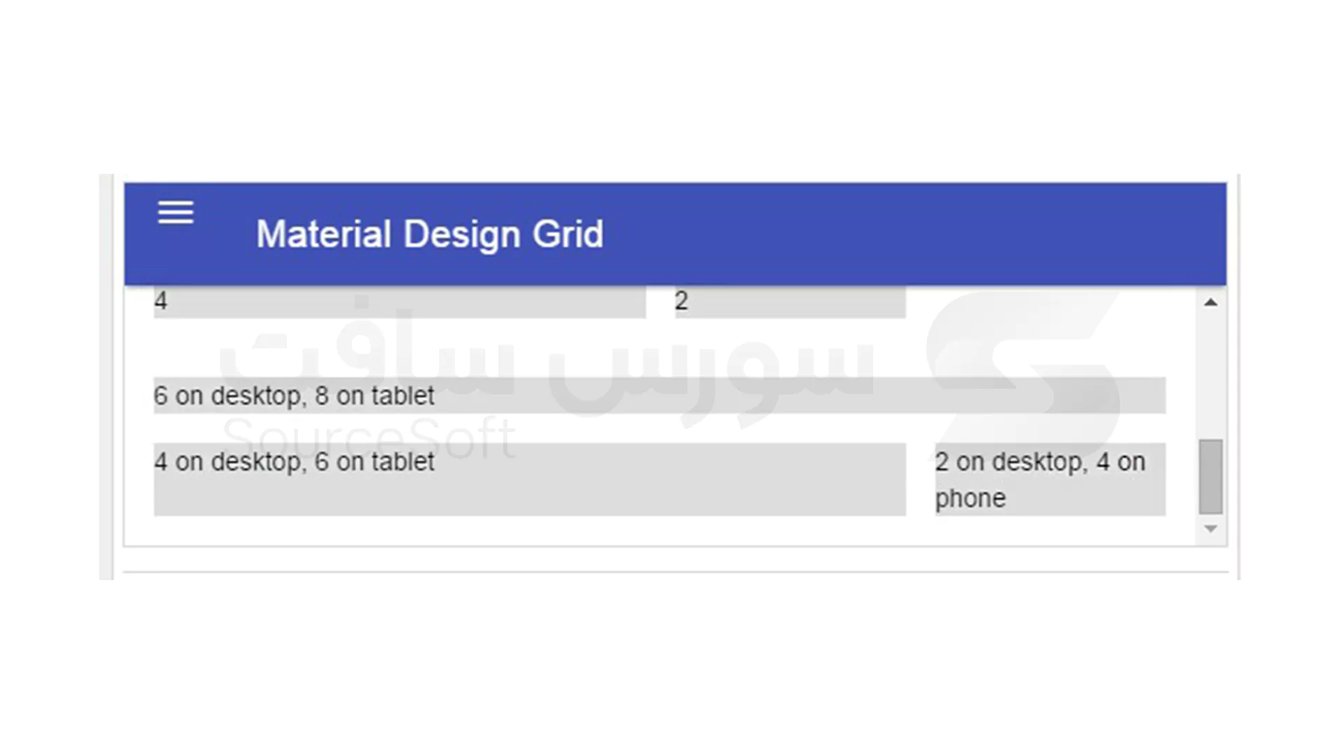 تحلیل Grid ها در طراحی متریال دیزاین: کلاسهای اصلی در گرید MDL
