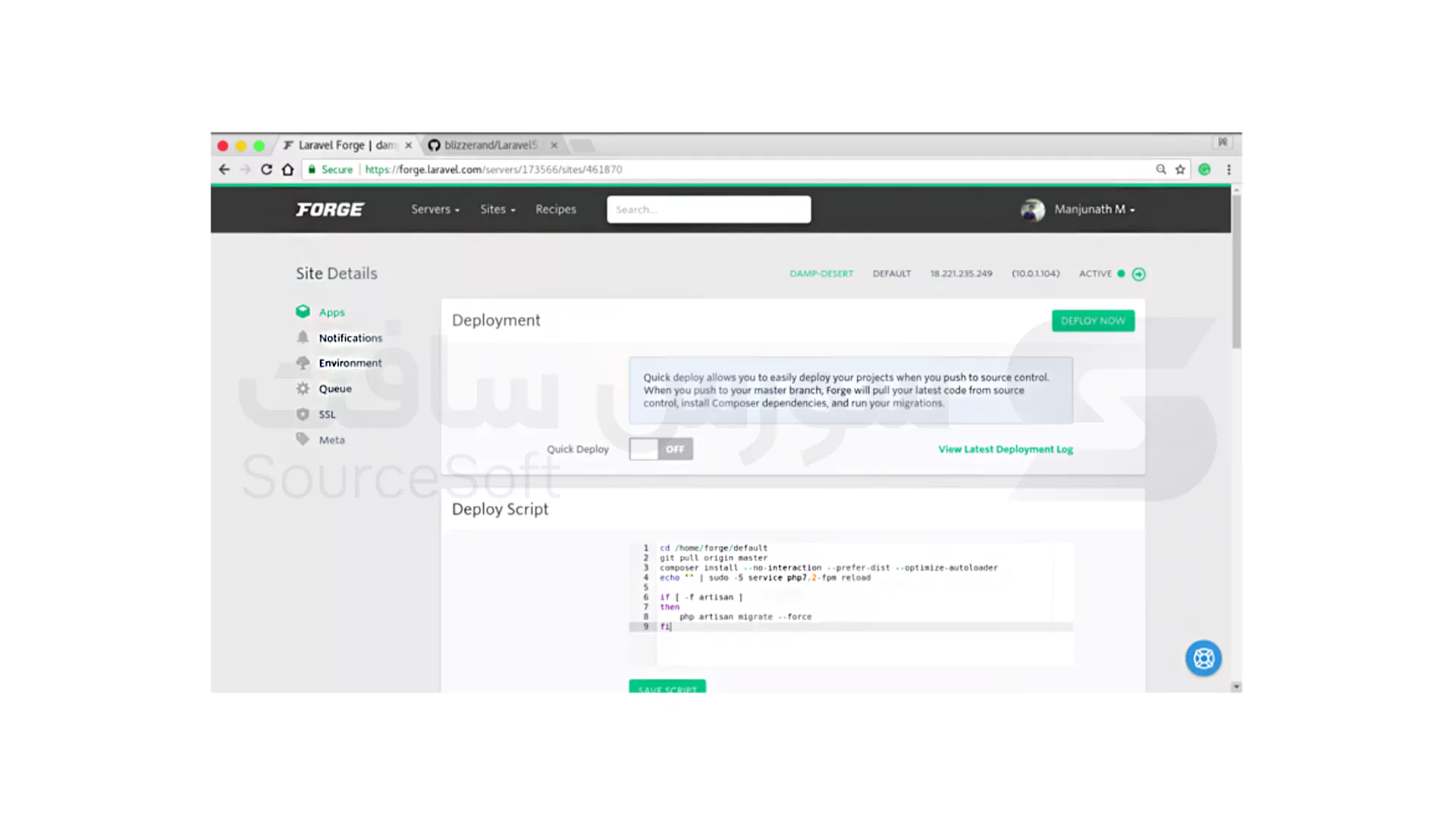 گسترش دادن برنامه های وب PHP با استفاده از Laravel Forge: مرحله هشتم
